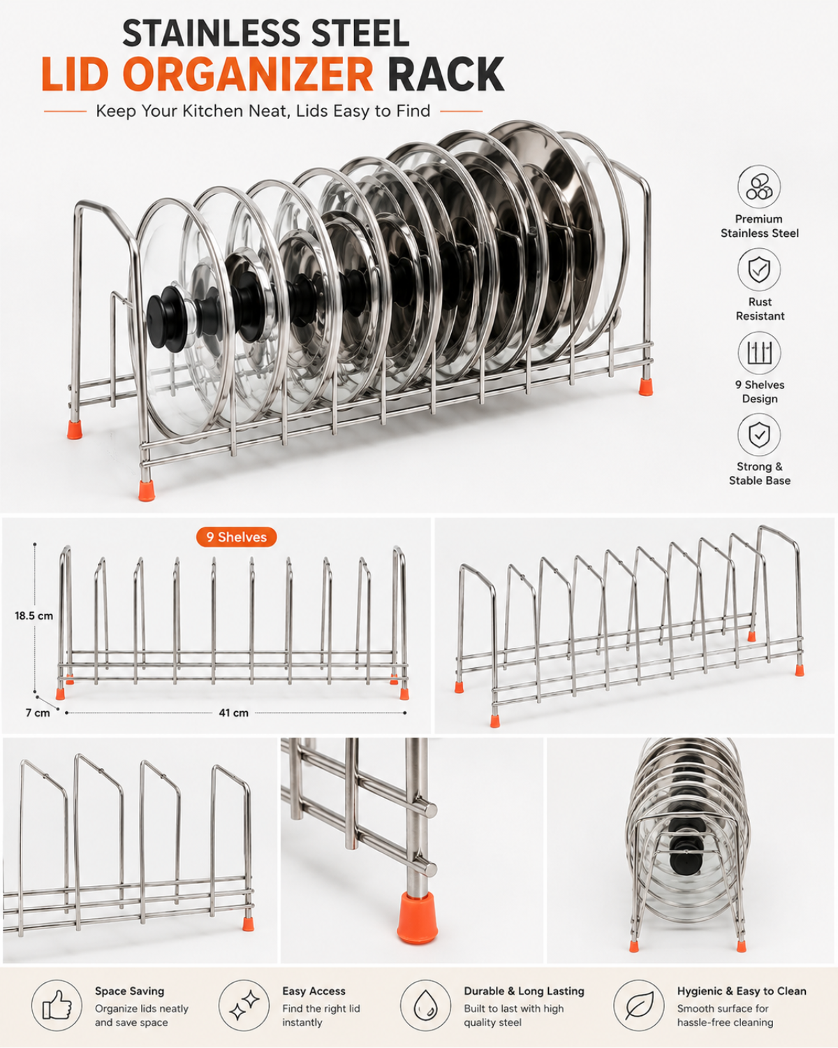 Utensil Holders & Organizers ( 9 Shelves )