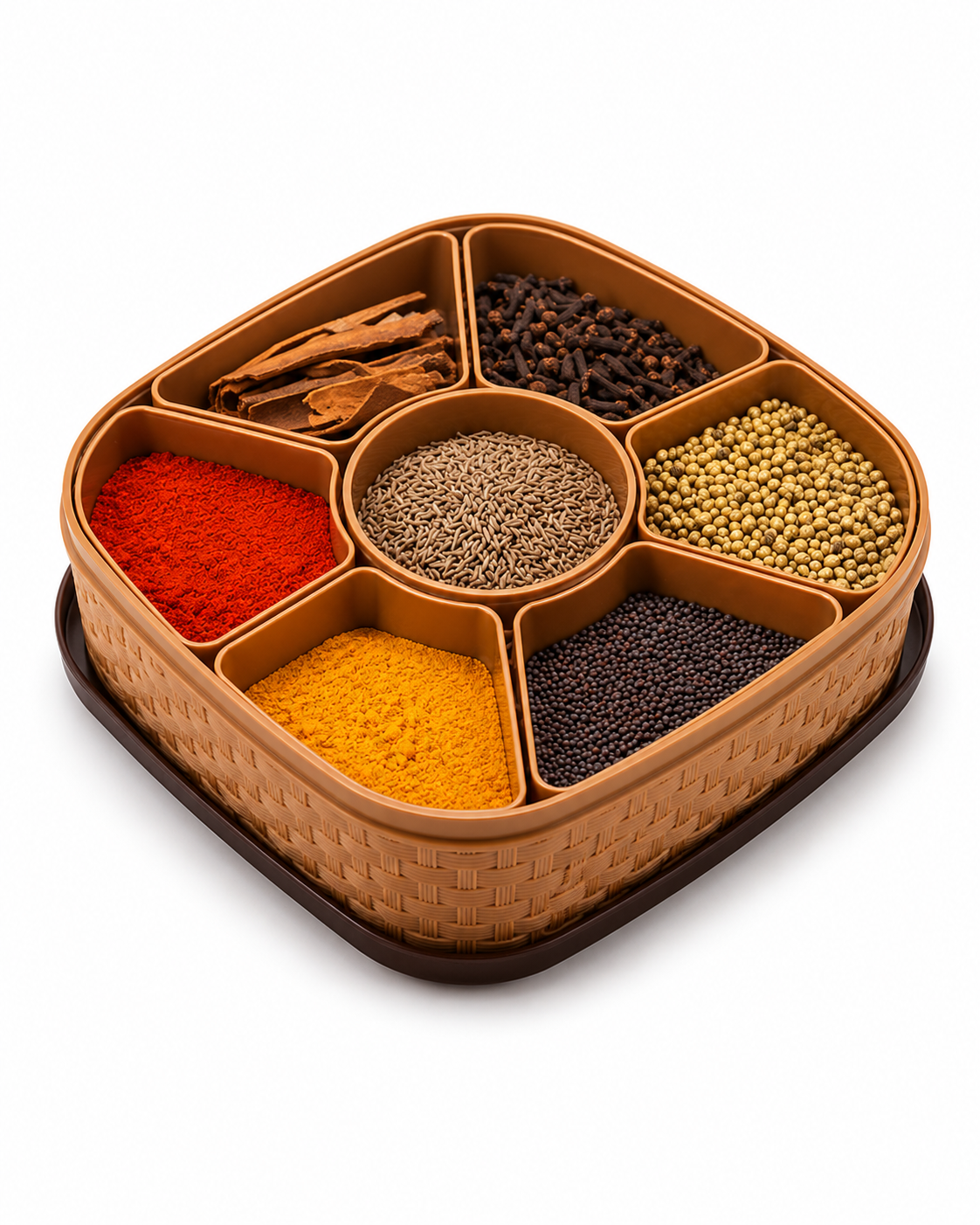 Freya 7 in 1 Square Masala Box & Spice Container Set