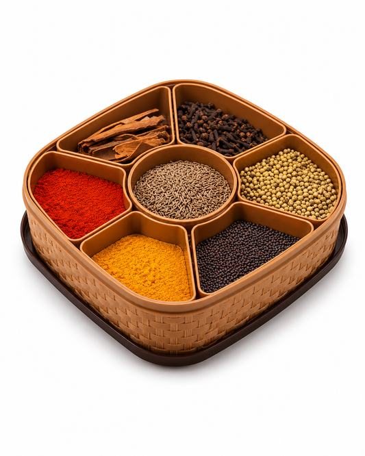 Freya 7 in 1 Square Masala Box & Spice Container Set
